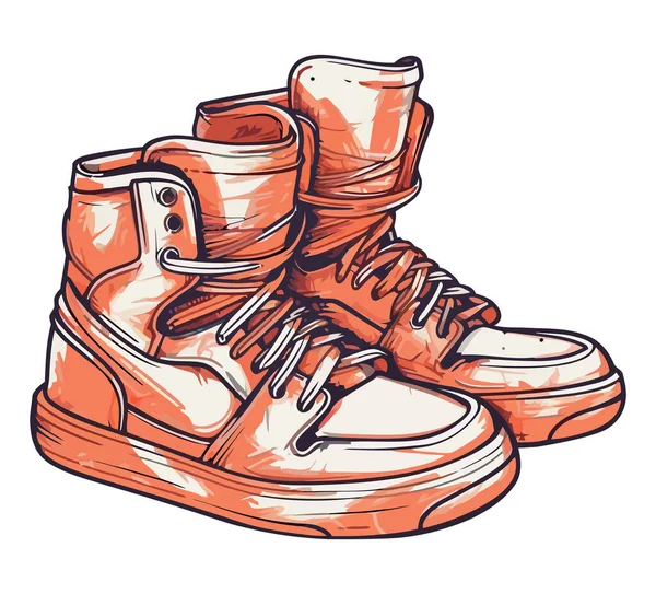 一双旧式皮靴 用于冬季行走时隔离 — 图库矢量图片