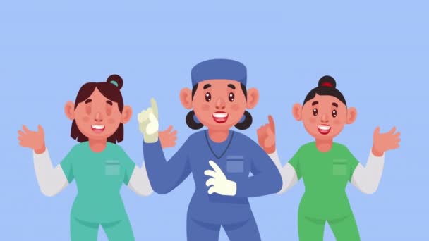 Zaměstnanci Ženských Lékařů Animace Video Animované — Stock video