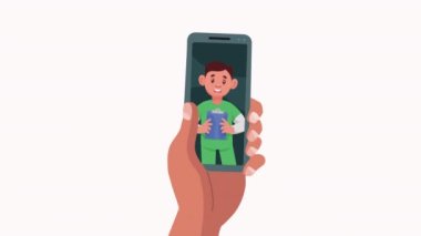 akıllı telefon karakteri animasyon 4k video animasyonu
