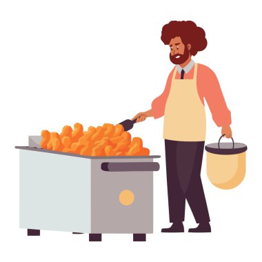 Şef fırında kızartılmış tavuk hazırlıyor.