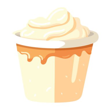 Kremalı ve yoğurtlu taze gurme kasesi izole edilmiş.