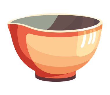 Sarı bir toprak kabında, izole edilmiş bir gurme yemeği.