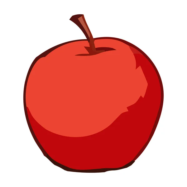 Frisk Æble Frugt Rødt Ikon Isoleret – Stock-vektor