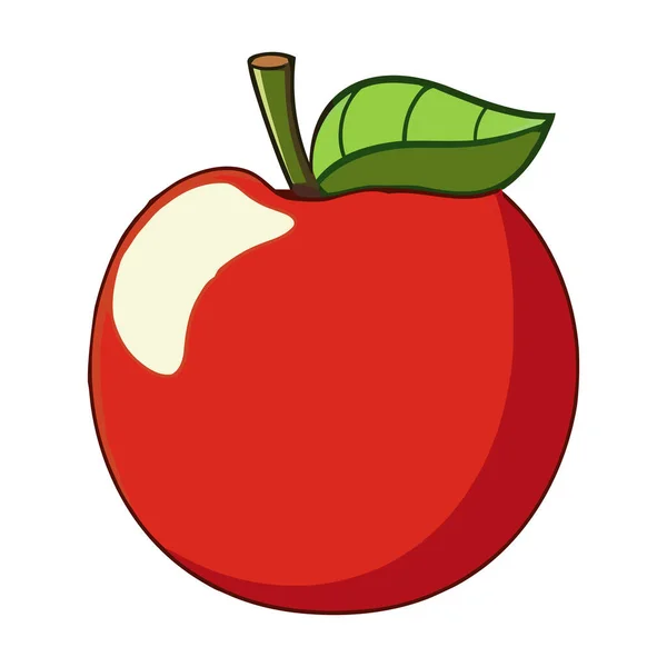 Saftiger Apfel Frisch Und Reif Ein Gesunder Snack Isoliert — Stockvektor