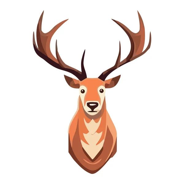 Cute Deer Horns Animal Isolated — Stock Vector