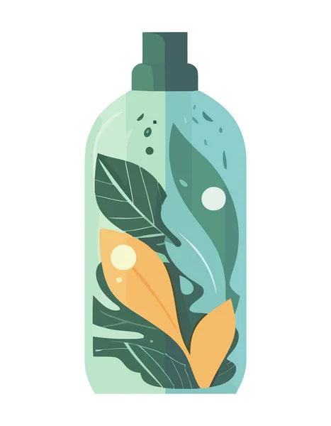 瓶装隔离叶状植物的有机物 — 图库矢量图片