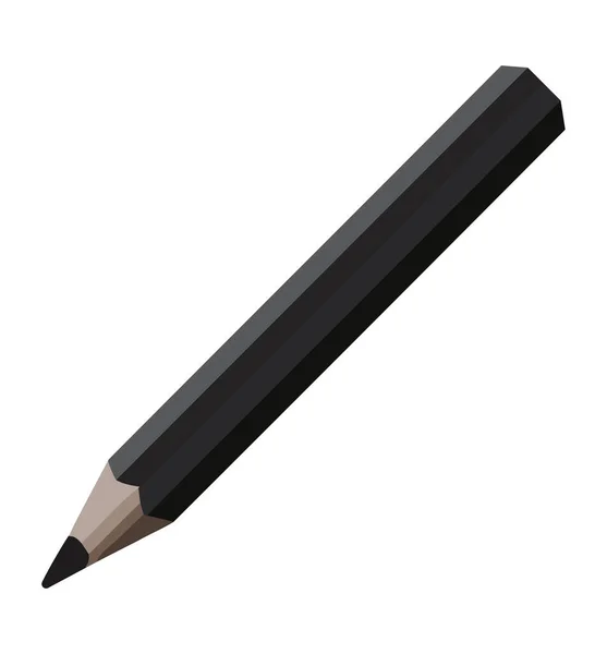 Fekete Ceruza Ellátás Iskolai Ikon Elszigetelt — Stock Vector
