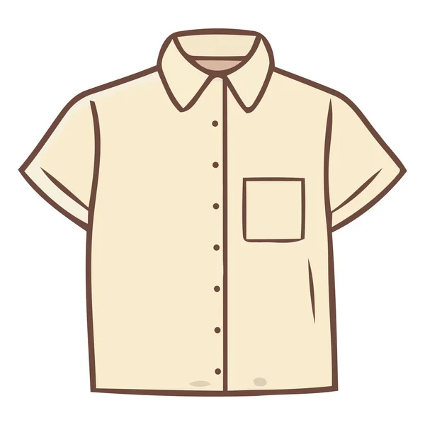 Men Shirt Pocket Sleeve Isolated — Stock Vector