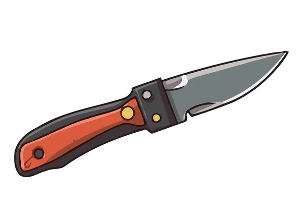 Lame Acier Aiguisé Avec Poignée Couteau Outils Travail Isolé — Image vectorielle