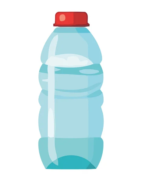 Refreshing Blue Liquid Plastic Drinking Bottle Icon Isolated — Stock Vector