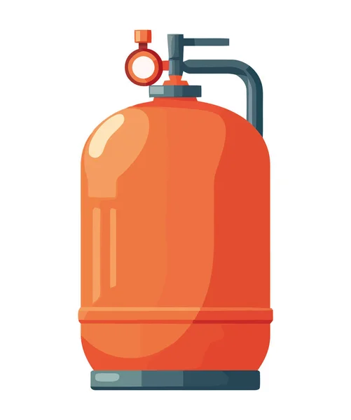 Brandfarlig Gas Metallbehållare Handtag Med Försiktig Ikon Isolerad — Stock vektor