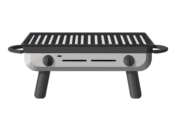 Grilled Metal Barbecue Grill Icon Isolated — Stock Vector