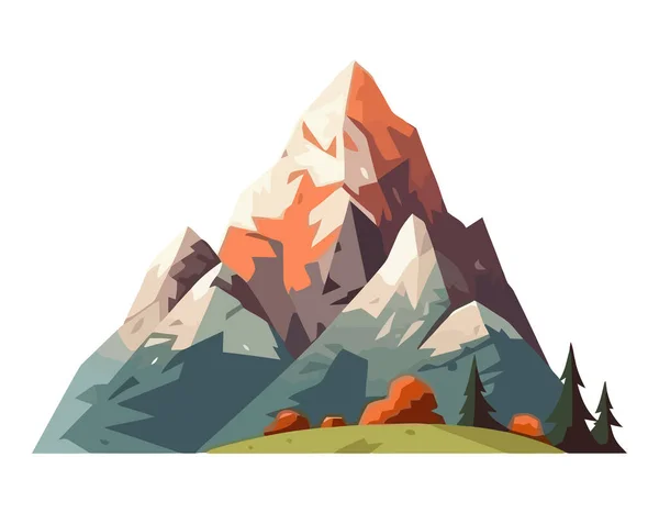 Panoramic Mountain Range Nature Wallpaper Isolated — Stock Vector