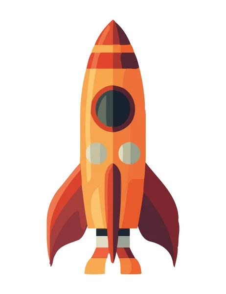 Nave Cohete Voladora Despega Espacio Aislado — Vector de stock