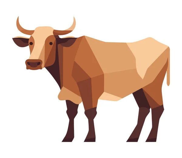 Mignonne Vache Debout Dans Pâturage Isolé — Image vectorielle