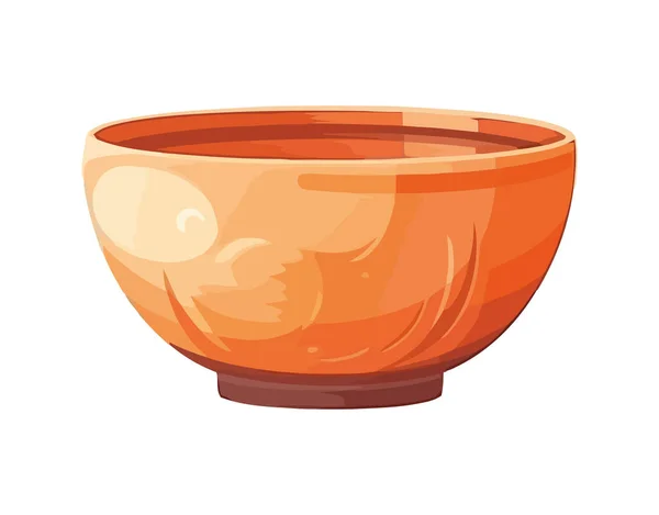 Old Fashioned Pottery Bowl Isolated — Stock Vector