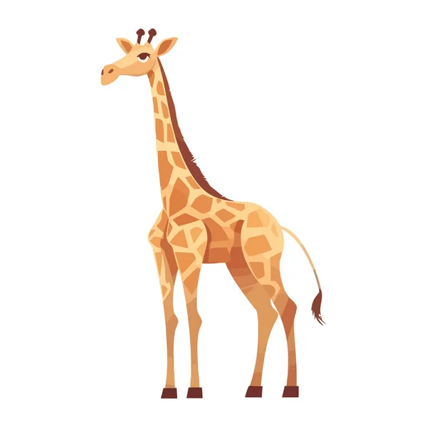 Giraffa Piedi Nella Natura Bellezza Isolata — Vettoriale Stock