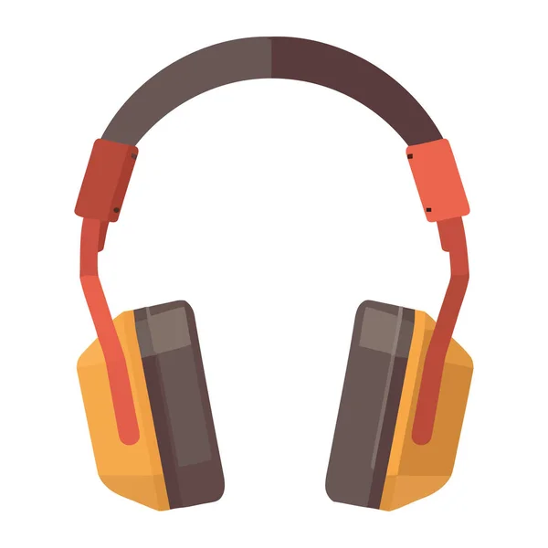 Прослуховування Музики Сучасними Стерео Навушниками Ізольовано — стоковий вектор
