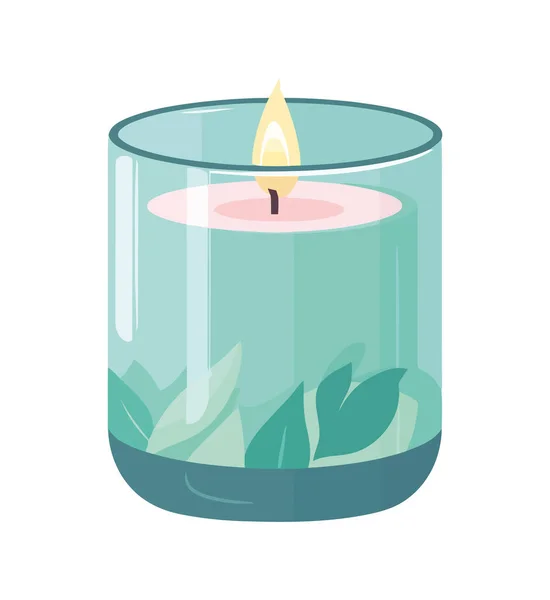 Aromatherapy Candle Symbolizes Relaxation Spirituality Isolated — Stock Vector