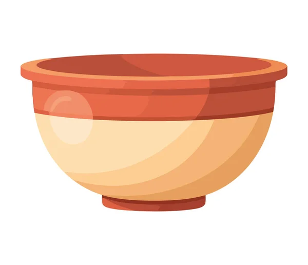 Terracotta Pot Utensil Kitchen Icon Isolated — Stock Vector