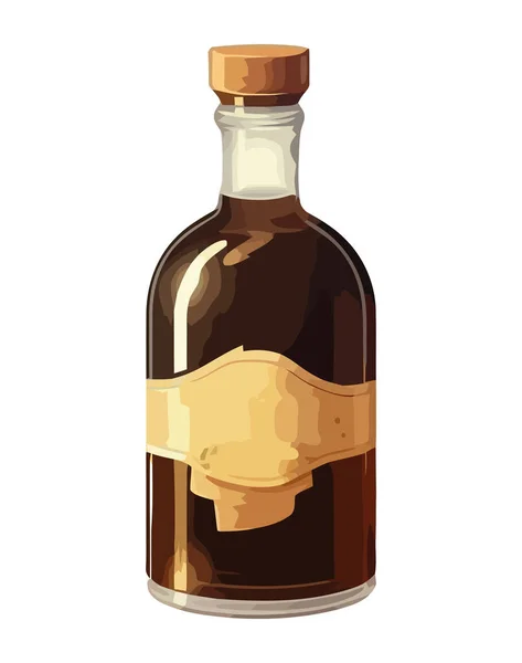 Garrafa Vinho Orgânico Simboliza Luxo Frescura Isolado — Vetor de Stock