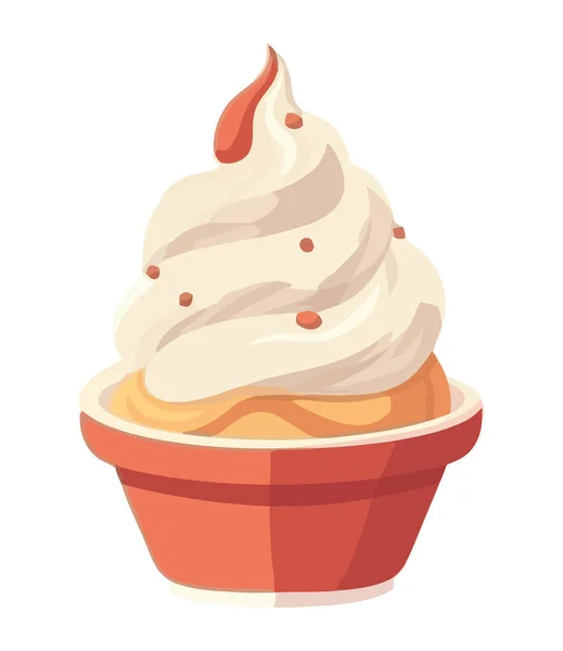 Schattig Cupcake Icoon Met Chocolade Glazuur Perfect Voor Feesten Geïsoleerd — Stockvector