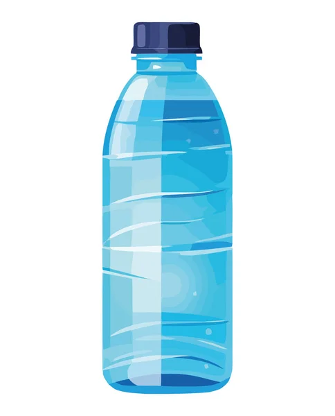 Agua Potable Pura Refrescante Icono Botella Plástico Aislado — Archivo Imágenes Vectoriales