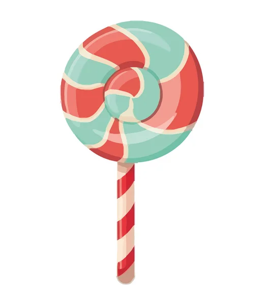 Colorful Lollipop Spiral Sweet Symbol Isolated — Stock Vector