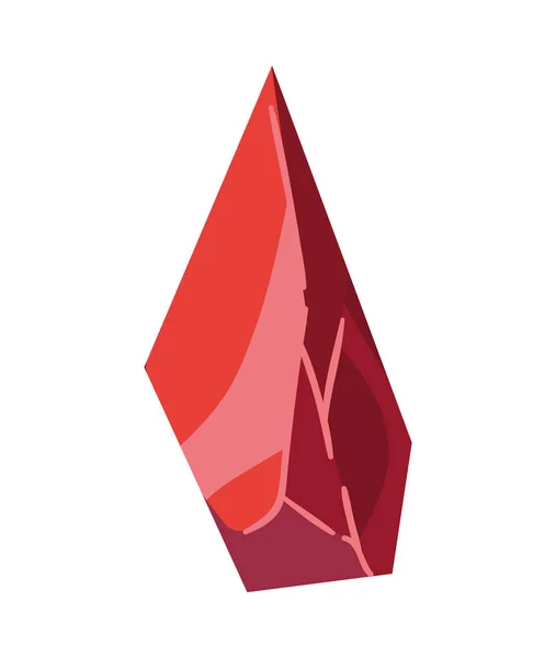 Kristall Edelstein Farbe Rot Symbol Isoliert — Stockvektor