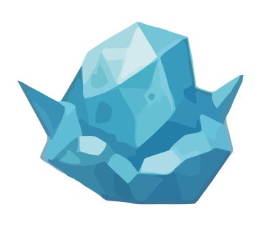 kristal değerli taş rengi mavi simge izole