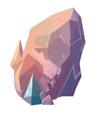 Geometrik kristal, doğa illüstrasyonunu izole eder