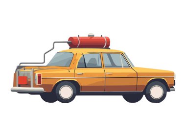 Silindir vektör tasarımı simgesi izole edilmiş bir araba