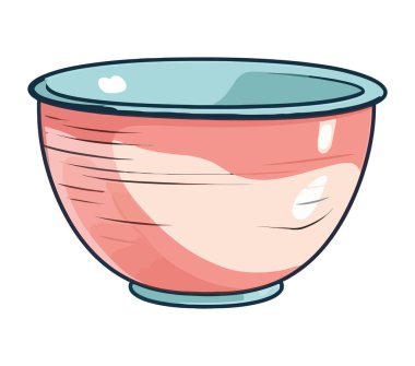 Pembe seramik kase mutfak aleti izole edildi.