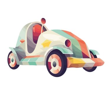 Güzel karnaval arabası ikonu izole edilmiş.