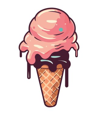 Gurme dondurma dekorasyonu izole edilmiş.
