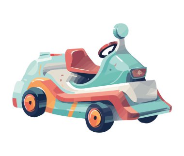 Mavi panayır arabası simgesi izole edildi