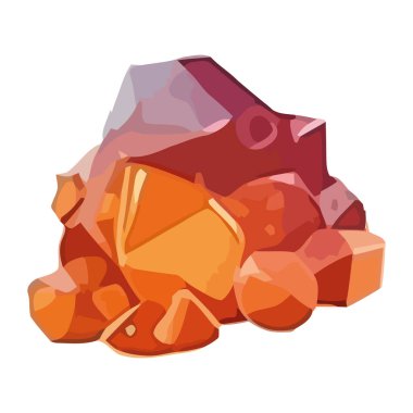 Parlak renkli geometrik şekiller izole edilmiş değerli taşlar