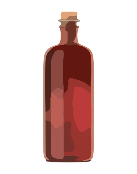 Botol Anggur Organik Melambangkan Kesegaran Yang Terisolasi - Stok Vektor