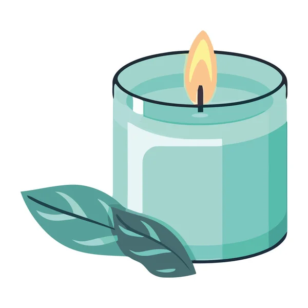 Kerze Symbolisiert Spiritualität Und Entspannung Der Aromatherapie Isoliert — Stockvektor