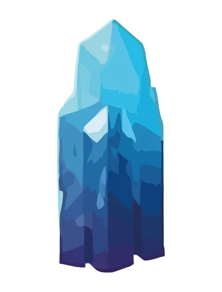 Cristal Piedra Preciosa Cuarzo Icono Azul Aislado — Vector de stock