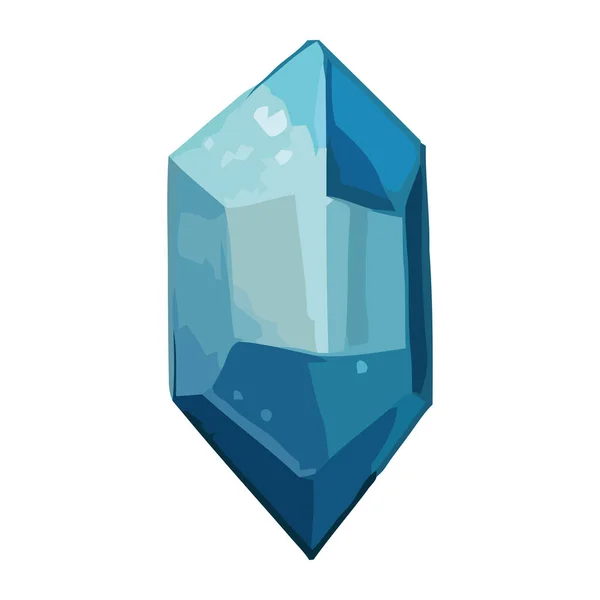 Glänzend Blauer Edelsteinkristall Auf Transparentem Design Isoliert — Stockvektor
