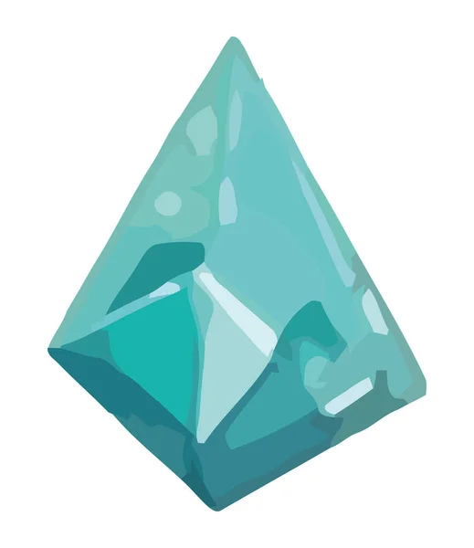 Forma Geométrica Pedra Preciosa Cristal Reflete Isolado — Vetor de Stock
