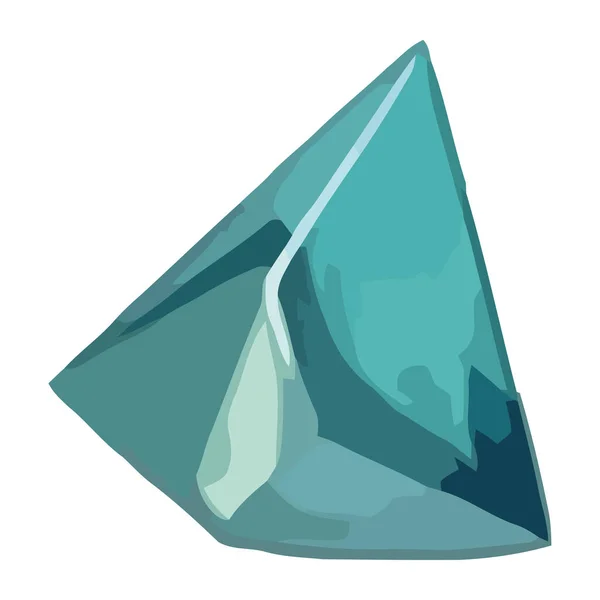 Modrá Trojúhelníkový Drahokam Ikona Izolované — Stockový vektor