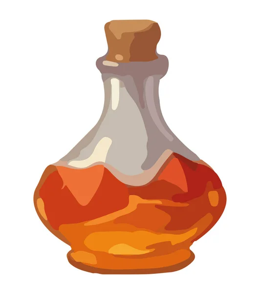 透明瓶装有化学液体隔离 — 图库矢量图片