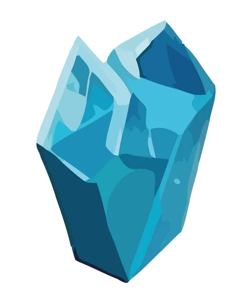 Shiny Gemstone Blue Glass Isolated — Stock Vector