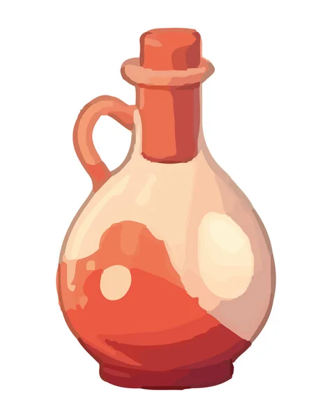 Flacon Avec Icône Potion Rouge Isolé — Image vectorielle