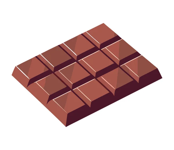 Formas Bloque Chocolate Negro Símbolo Gourmet Aislado — Vector de stock