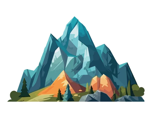 Chaîne Montagnes Pour Tourisme Aventure Moderne Isolé — Image vectorielle