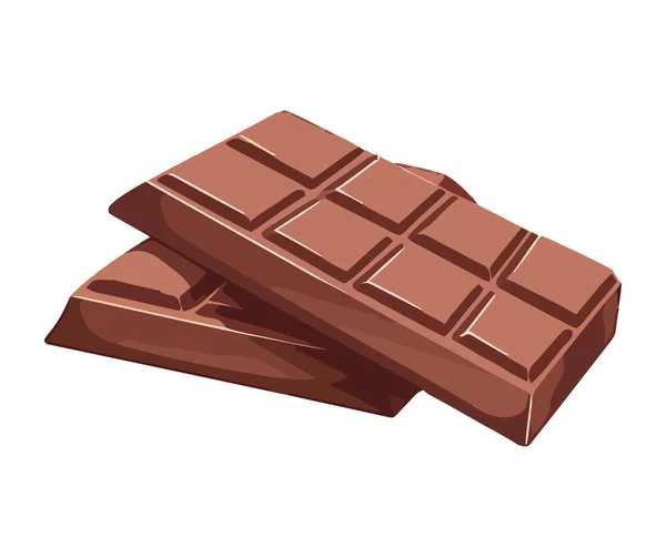 Mörk Choklad Barer Gourmet Mellanmål Isolerad — Stock vektor