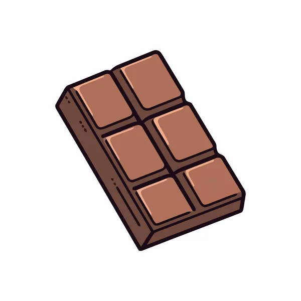 Fatia Chocolate Escuro Ícone Sobremesa Gourmet Isolado — Vetor de Stock